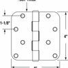 Prime-Line Door Hinge Residential Smooth Pivot, 4 in. with 5/8 in. Radius Corners, Matte Black 3 Pack U 1150983